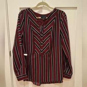 WORN only ONCE- Stripes long-sleeve top (or tunic), size L